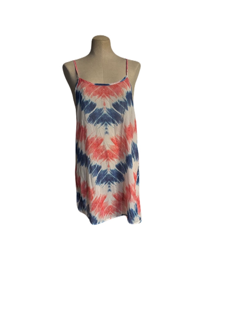 OP Women's Tie-Dye Slip Cover-Up in Coral, Navy & White